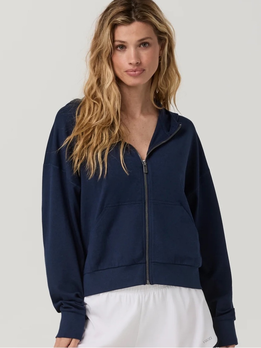 Vuori Halo Modern Full Zip Hoodie - Blue Coast Heather